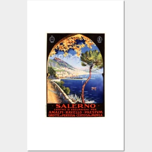 SALERNO Italian Seaside Port City Vintage Italy Travel Posters and Art